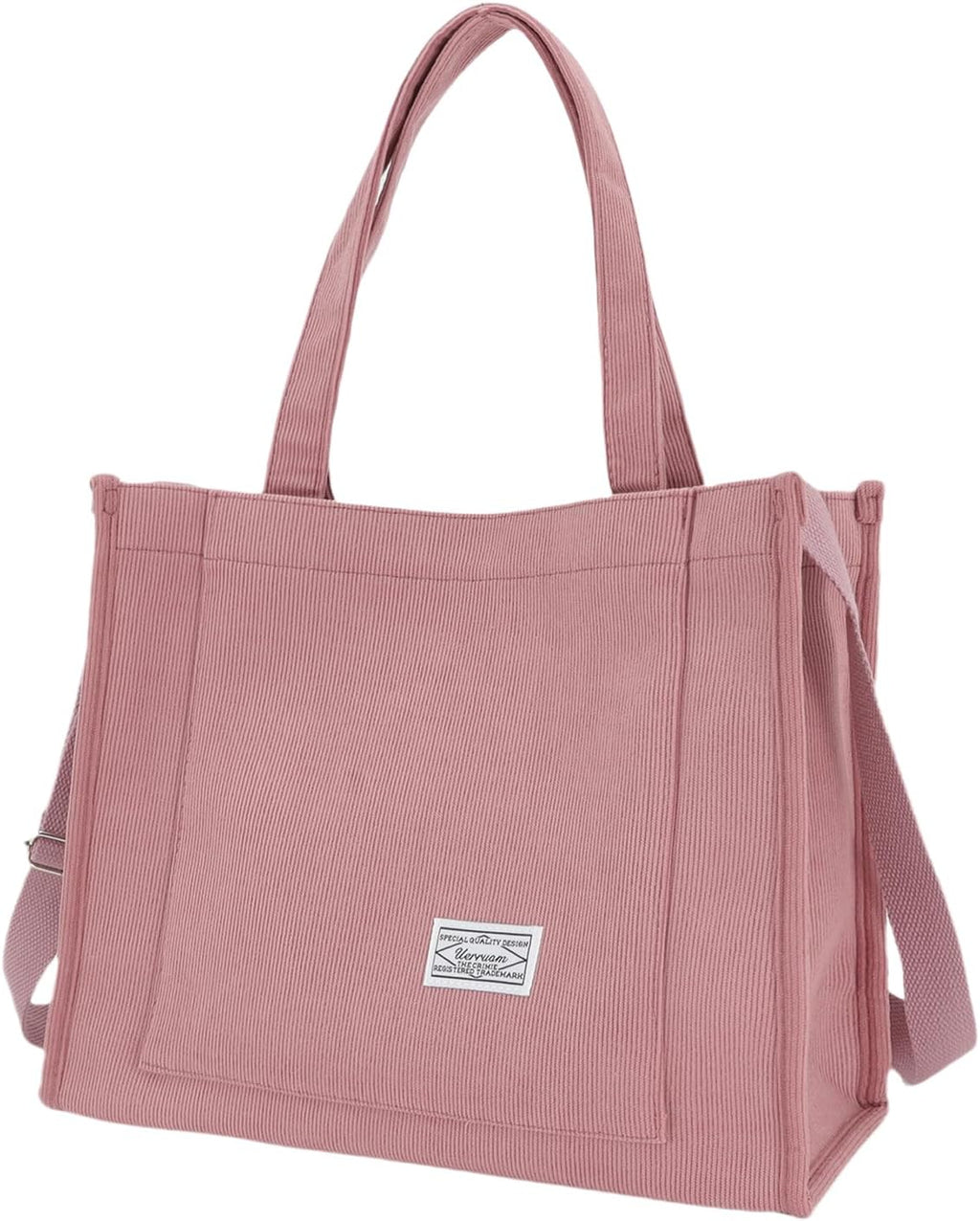 Tote Bag for Women with Compartments,Corduroy Tote for Work Travel College Book Bag Women Purse Handbag Crossbody Bag