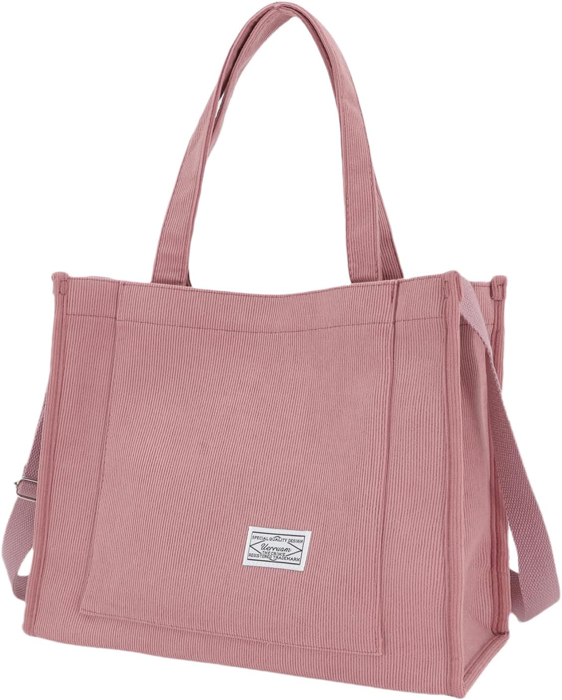 Tote Bag for Women with Compartments,Corduroy Tote for Work Travel College Book Bag Women Purse Handbag Crossbody Bag