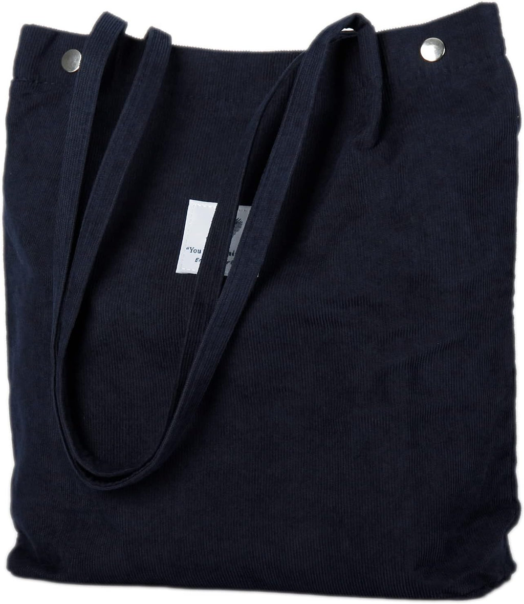 Corduroy Tote Bag Cute Tote Bags for Women Shoulder Bag with Inner Pocket for Work Beach Travel and Shopping Grocery