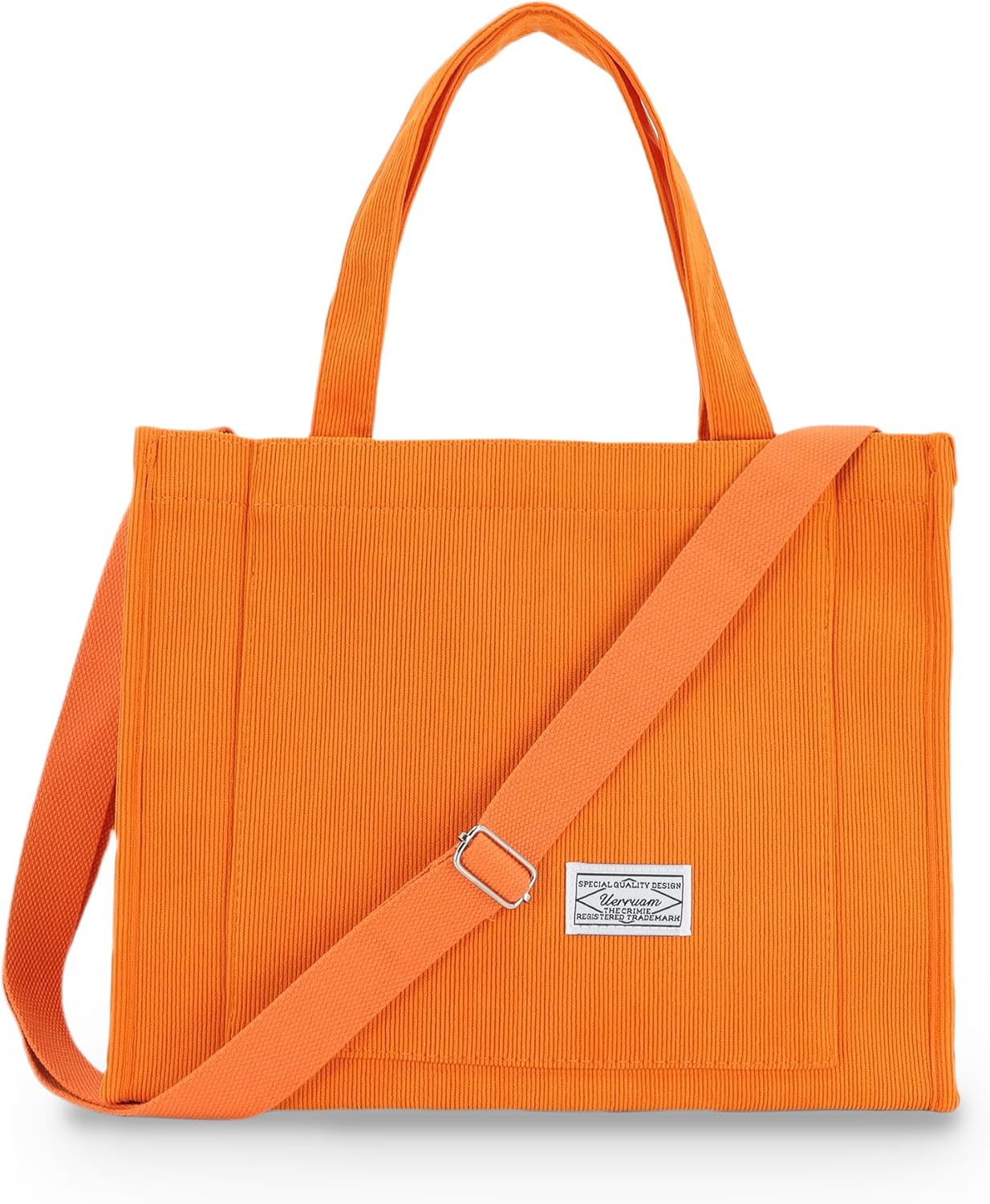 Tote Bag for Women with Compartments,Corduroy Tote for Work Travel College Book Bag Women Purse Handbag Crossbody Bag