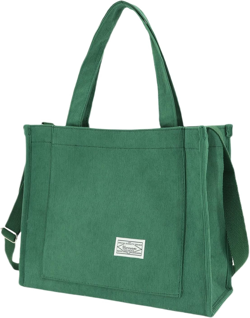 Tote Bag for Women with Compartments,Corduroy Tote for Work Travel College Book Bag Women Purse Handbag Crossbody Bag