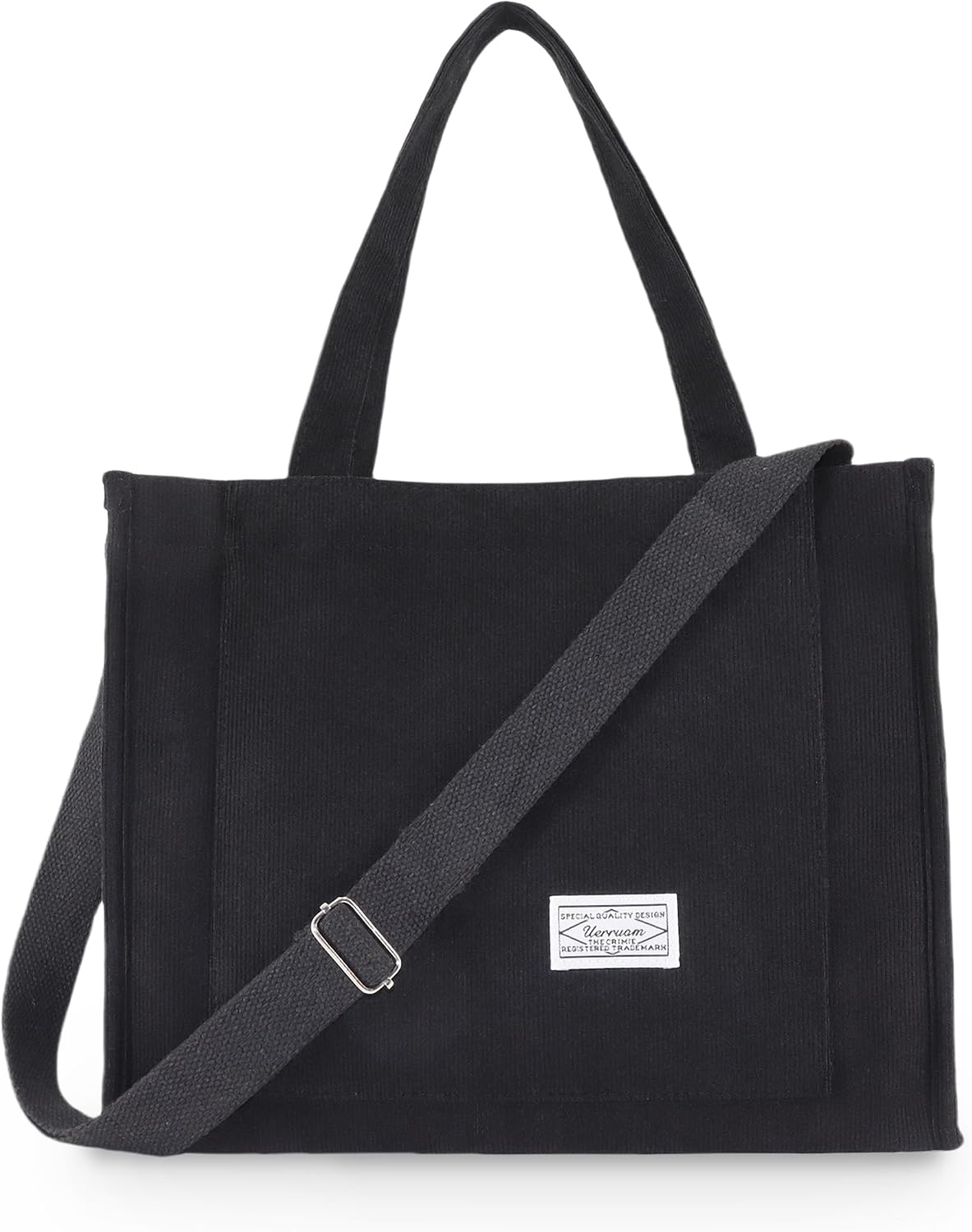 Tote Bag for Women with Compartments,Corduroy Tote for Work Travel College Book Bag Women Purse Handbag Crossbody Bag