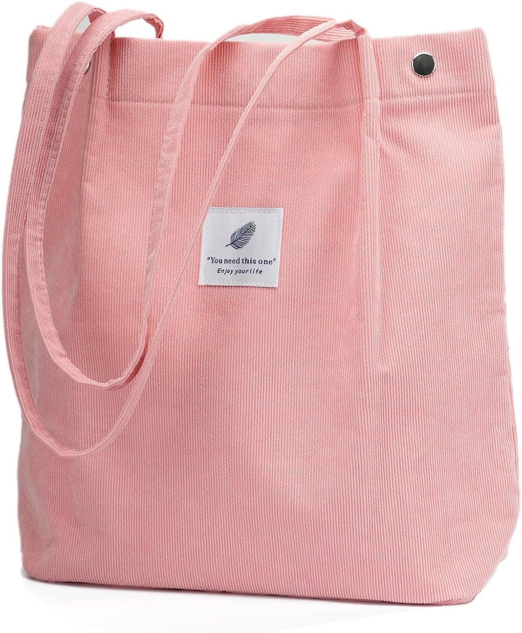 Corduroy Tote Bag Cute Tote Bags for Women Shoulder Bag with Inner Pocket for Work Beach Travel and Shopping Grocery