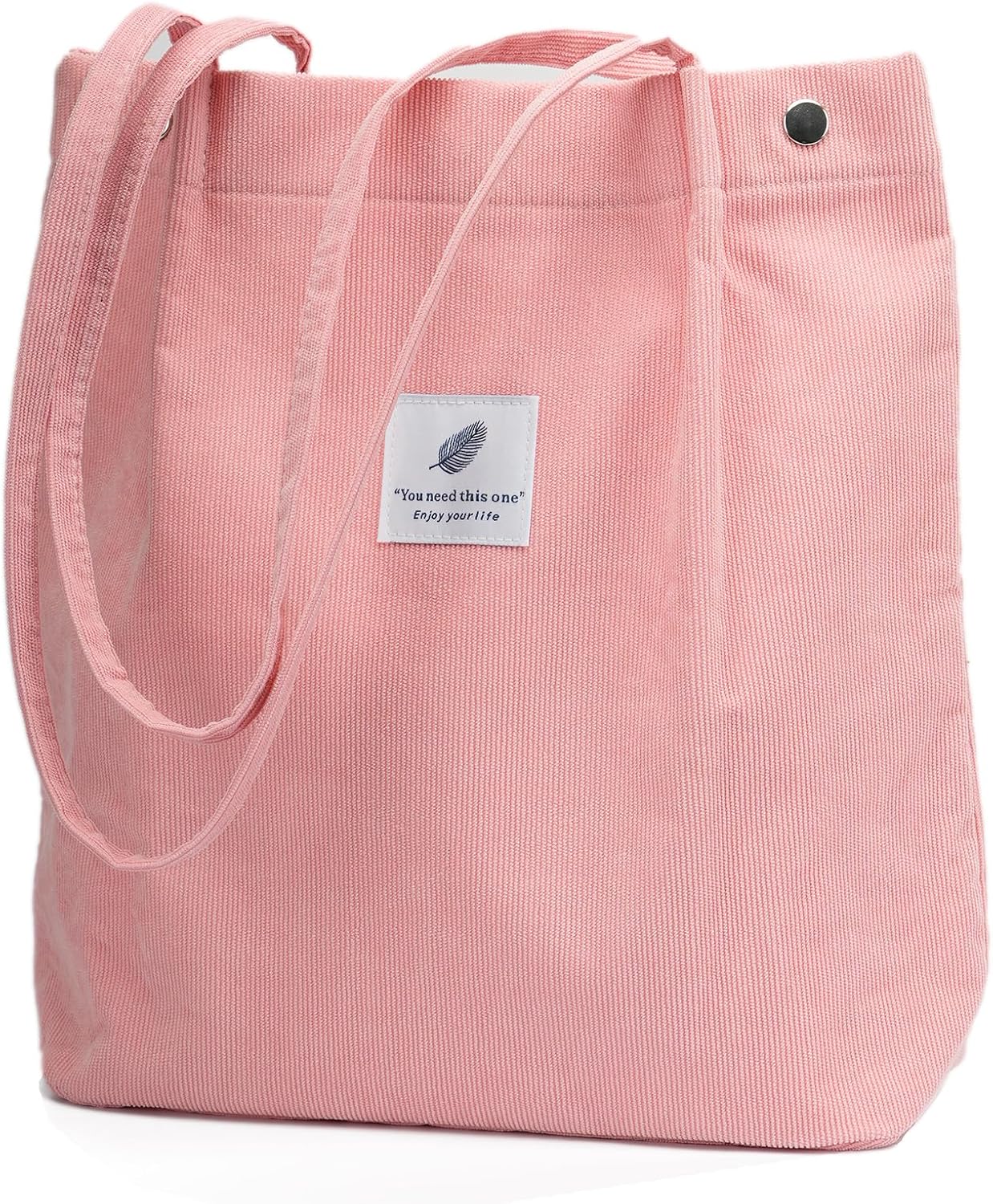 Corduroy Tote Bag Cute Tote Bags for Women Shoulder Bag with Inner Pocket for Work Beach Travel and Shopping Grocery