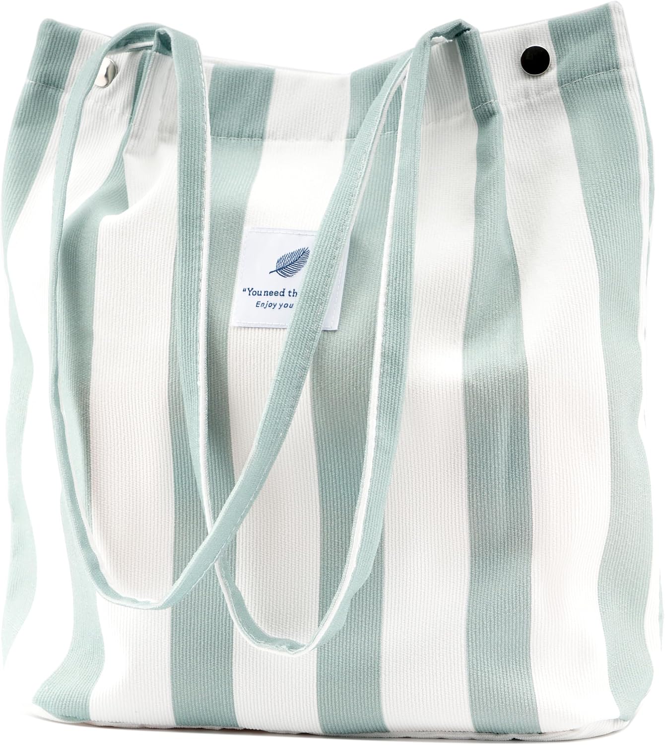 Corduroy Tote Bag Cute Tote Bags for Women Shoulder Bag with Inner Pocket for Work Beach Travel and Shopping Grocery