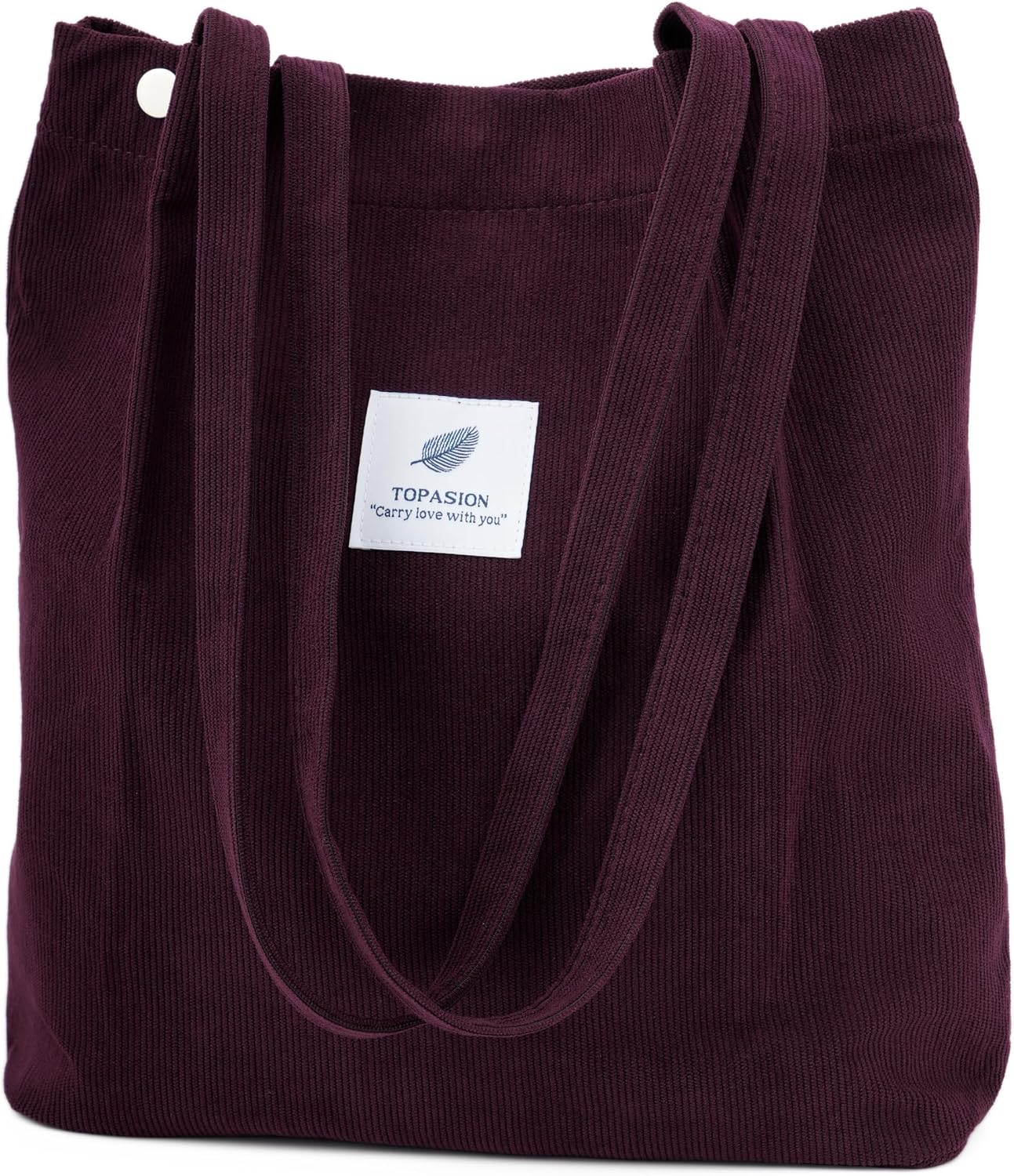 Corduroy Tote Bag Cute Tote Bags for Women Shoulder Bag with Inner Pocket for Work Beach Travel and Shopping Grocery