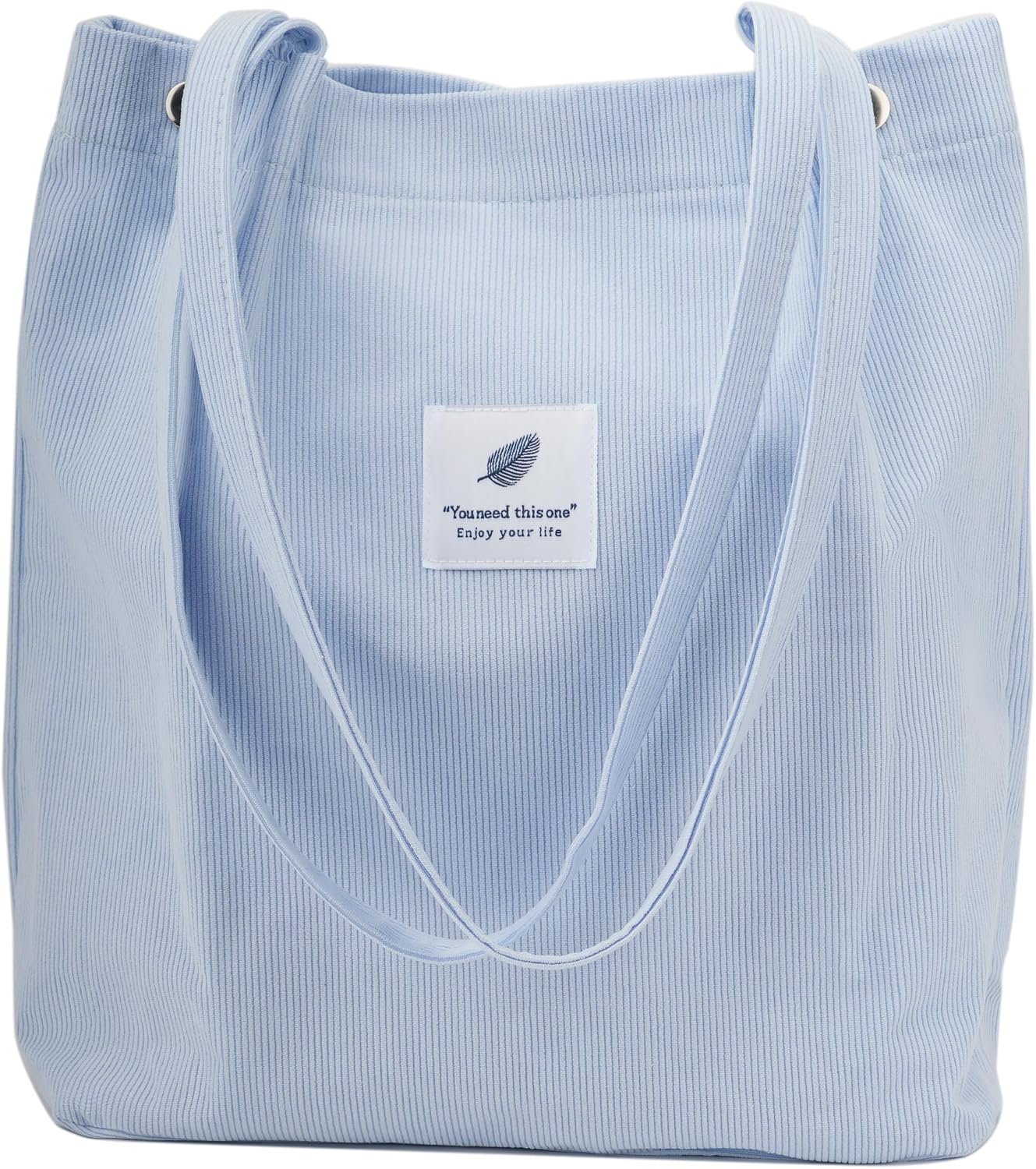 Corduroy Tote Bag Cute Tote Bags for Women Shoulder Bag with Inner Pocket for Work Beach Travel and Shopping Grocery