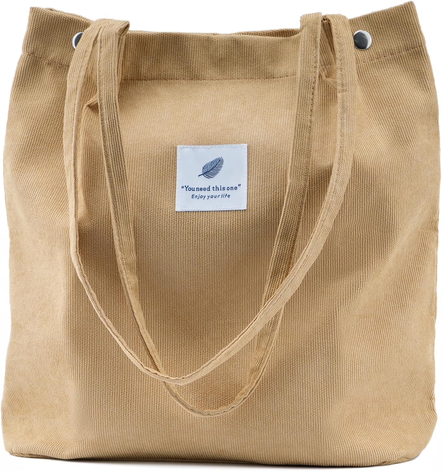 Corduroy Tote Bag Cute Tote Bags for Women Shoulder Bag with Inner Pocket for Work Beach Travel and Shopping Grocery