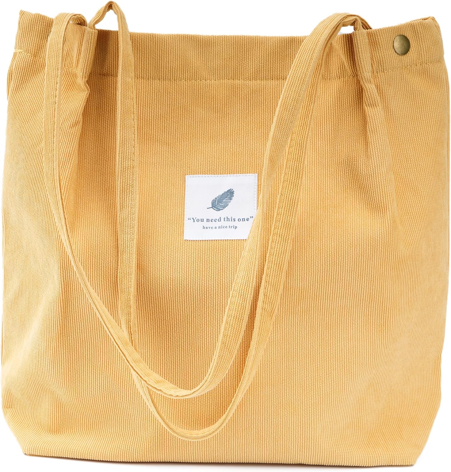 Corduroy Tote Bag Cute Tote Bags for Women Shoulder Bag with Inner Pocket for Work Beach Travel and Shopping Grocery