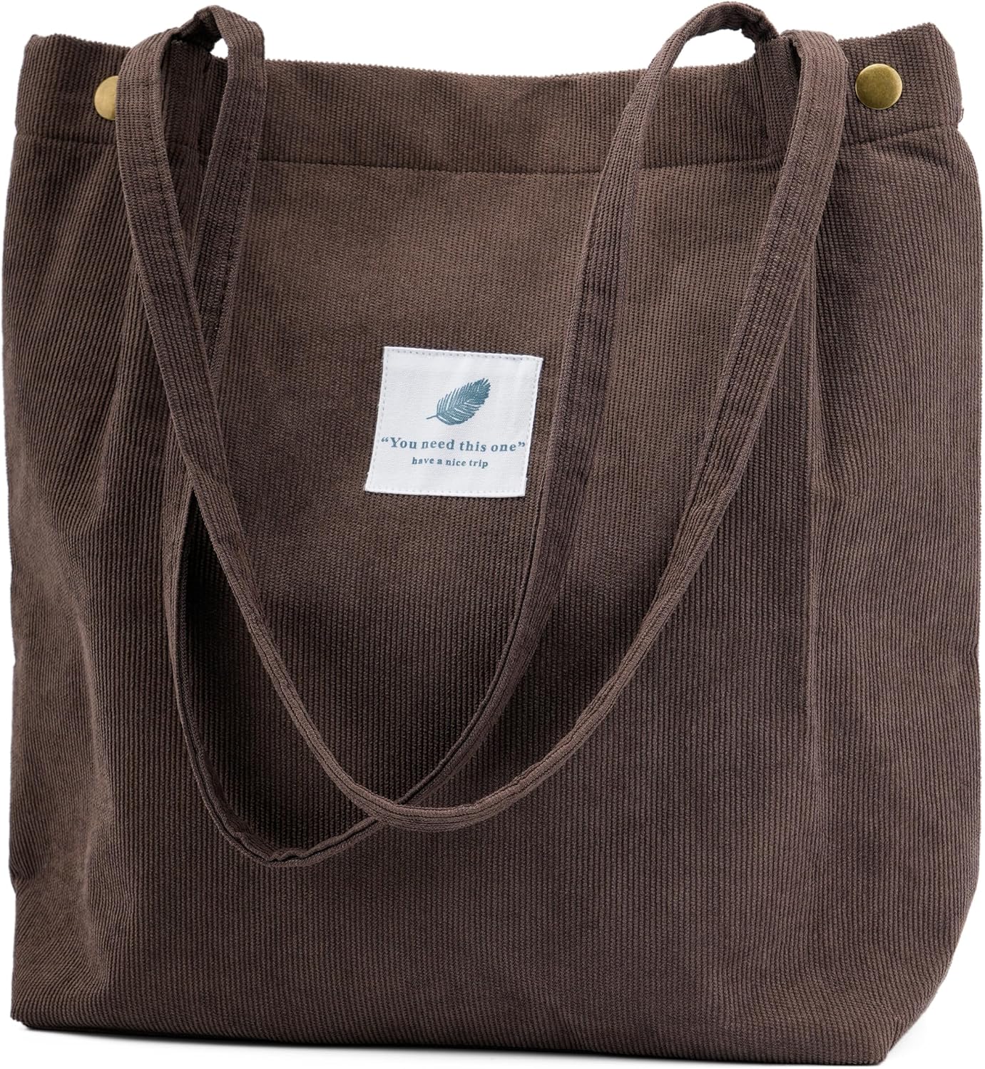 Corduroy Tote Bag Cute Tote Bags for Women Shoulder Bag with Inner Pocket for Work Beach Travel and Shopping Grocery