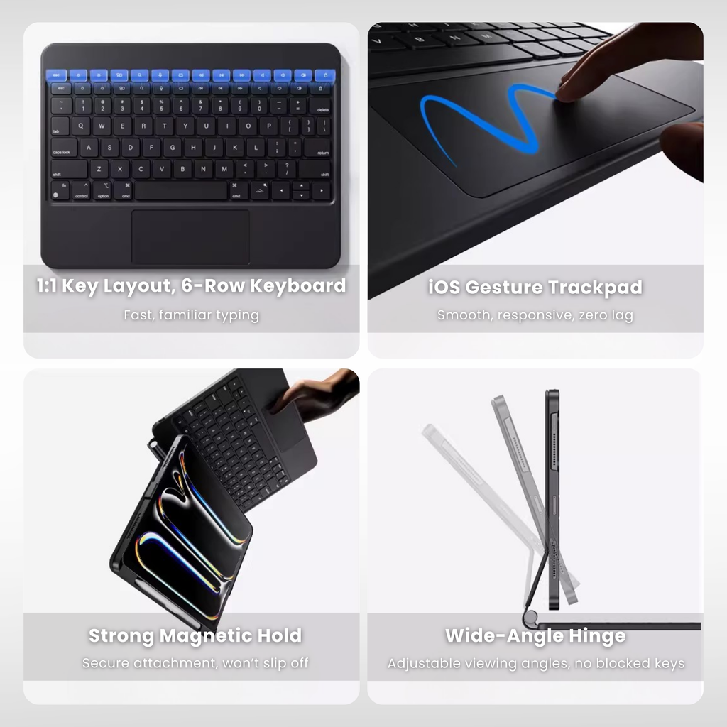 TabShell Touch-Connect iPad Keyboard Case (No Bluetooth Required)