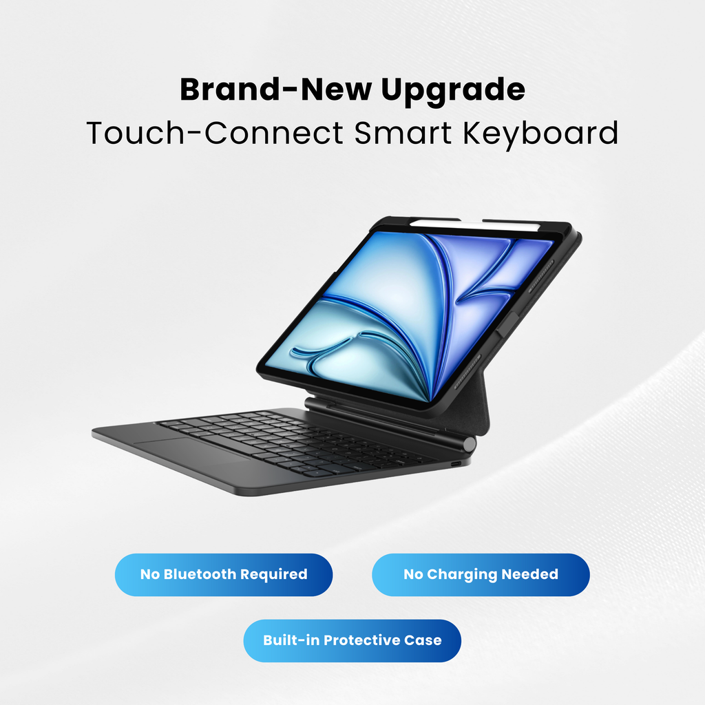 TabShell Touch-Connect iPad Keyboard Case (No Bluetooth Required)