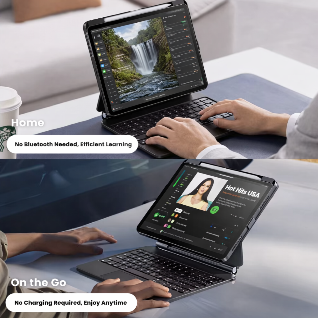 TabShell Touch-Connect iPad Keyboard Case (No Bluetooth Required)