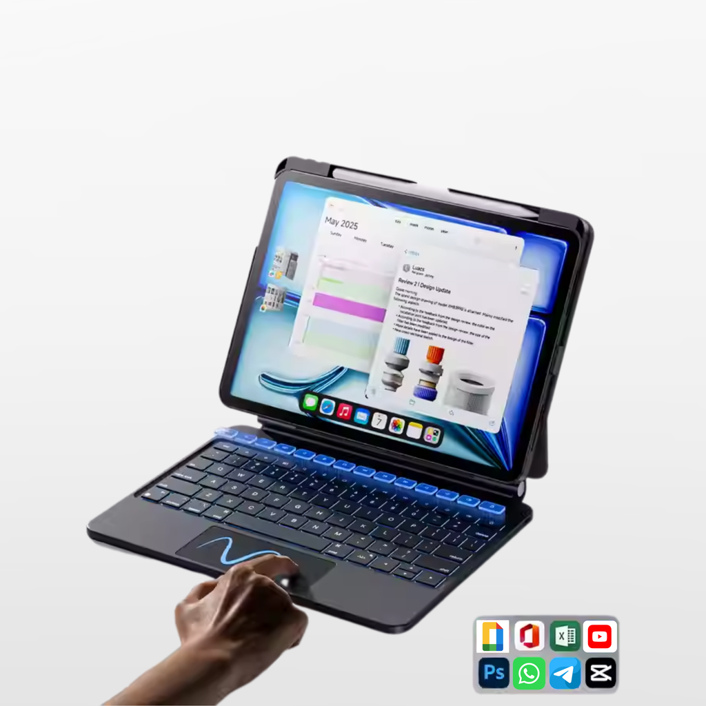 TabShell Touch-Connect iPad Keyboard Case (No Bluetooth Required)