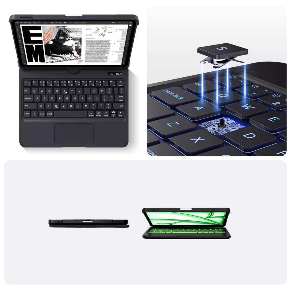 TabShell Black 360° Rotating iPad Keyboard Case