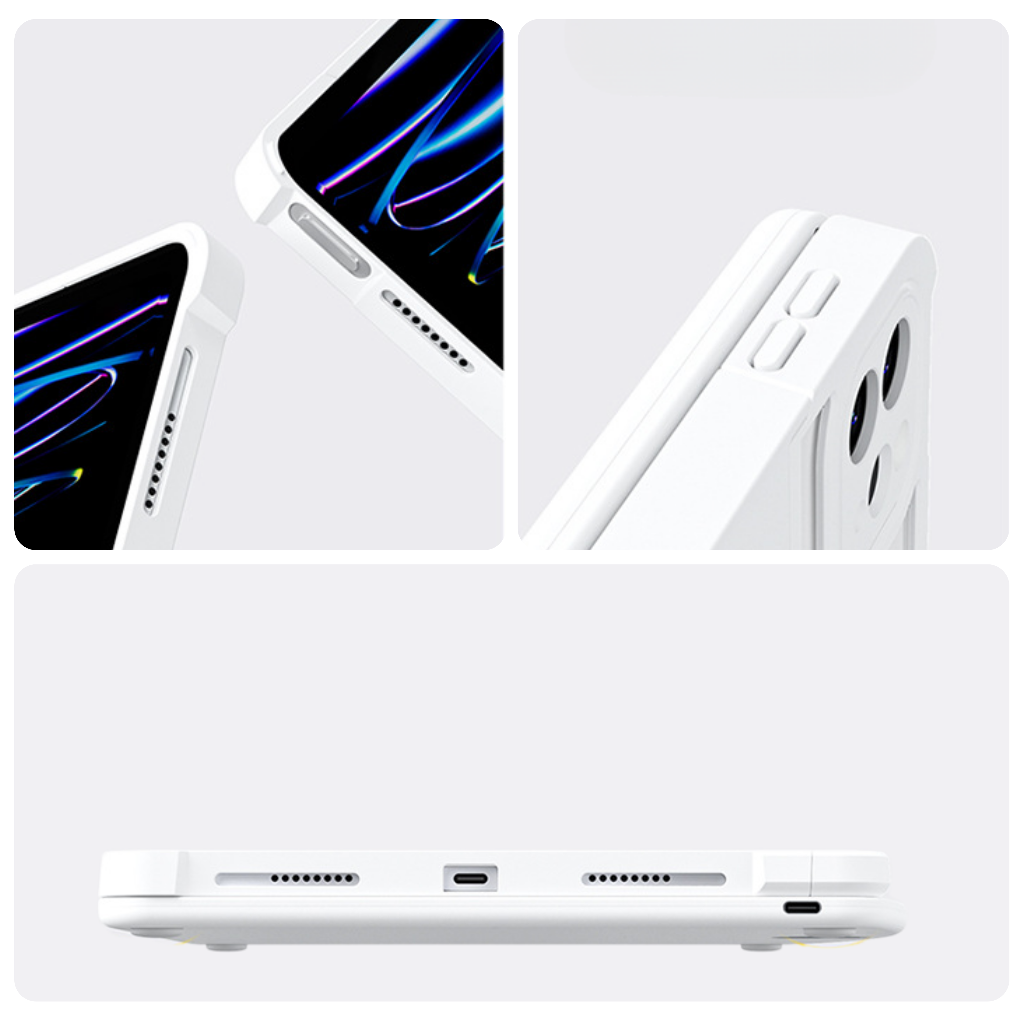 TabShell White 360° Rotating iPad Keyboard Case